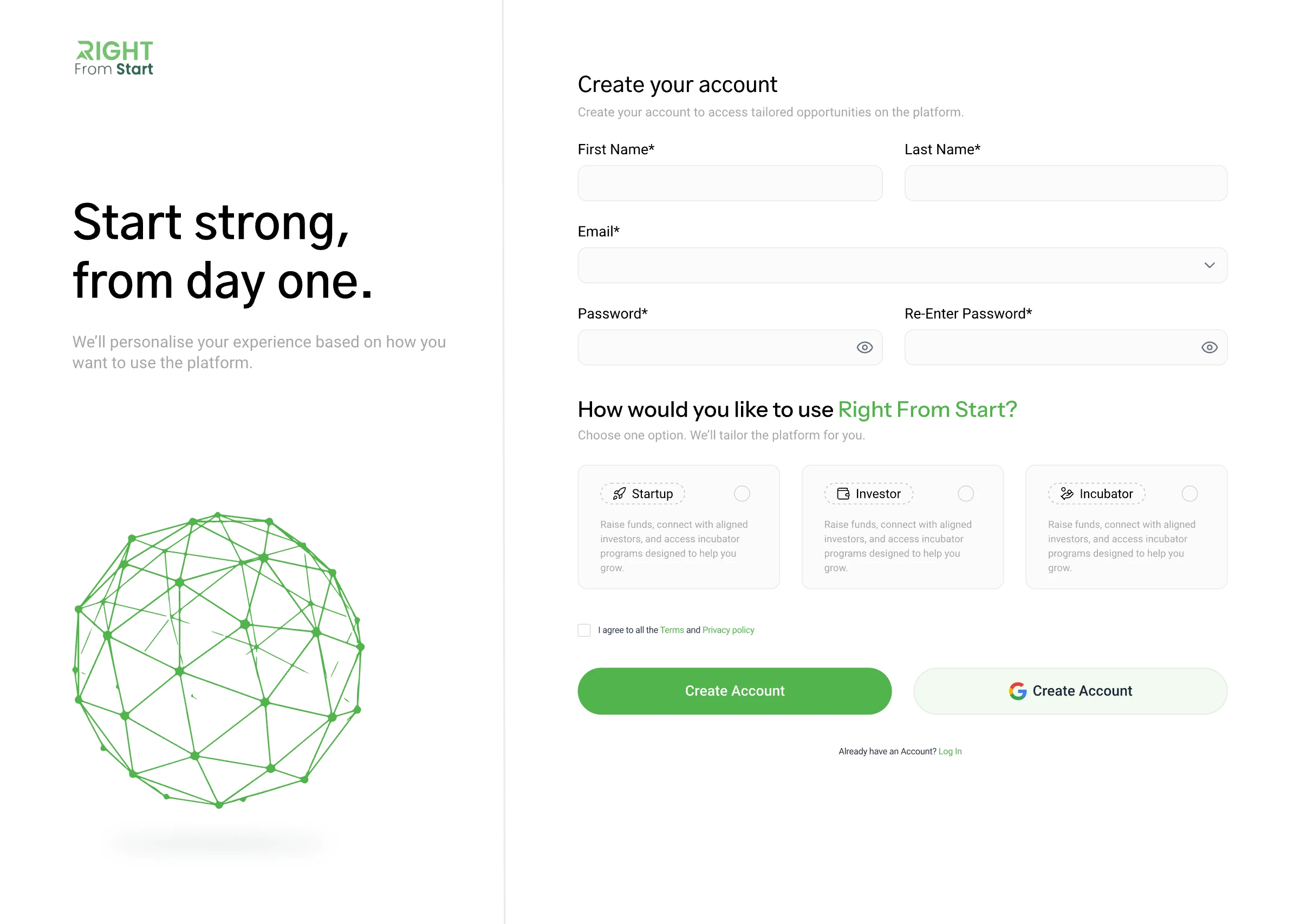 Onboarding step 1 — Start strong